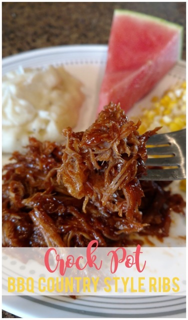 My family loves these BBQ country style ribs!  They are so easy to throw in the crock pot for my family and work great for larger crowds too!